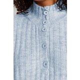 Trendyol Curve Baby Blue Ribbed Buttoned Knit Sweater | Shoptok.si