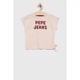 Pepe Jeans Dječja pamučna majica kratkih rukava boja: ružičasta
