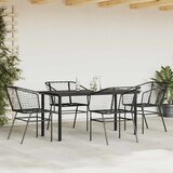  Vrtni blagovaonski set od 5 dijelova, crni, poliratan, staklo Crna 160 x 80 x 74 cm | shoptok.hr