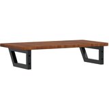  Zidna polica za umivaonik od čelika i masivne hrastovine Smeđa 80 x 40 x 2.5 cm | shoptok.hr