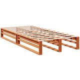  Knjižna postelja brez ležišča vošč. rjava 90x200 cm borovina, (21790874) | Shoptok.si