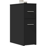 Maison Chic Ozka kopalniška kredenca - Kopalniška omarica - Kopalniški kabinet s kolesi črna inženirski les, (21794477) | Shoptok.si