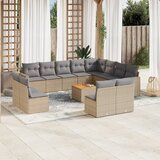 vidaXL 13-dijelni set vrtnih sofa s jastucima bež od poliratana | shoptok.hr