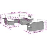  10-dijelni set vrtnih sofa s jastucima crni od poliratana | shoptok.hr