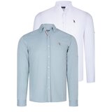 Dewberry DUAL SET G674 MENS SHIRT-WHITE-WATER GREEN Cijene
