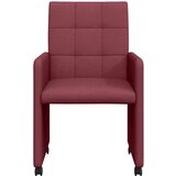 vidaXL jedilni stoli s kolesi 2 pcs vinsko rdeča 58 x 65 x 94 cm blago | Shoptok.si