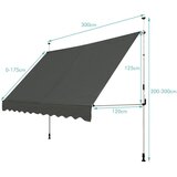 Costway TELESKOP BALKON MARQUETTE 300 x 120 cm, (5000125690) | Shoptok.si