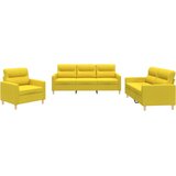  3-dijelni set sofa s jastucima svjetložuti od tkanine | shoptok.hr