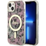  originalni guess ovitek flowers GUHMP14SHCFWSP z magsafe za iphone 14 6.1 - roza Cene