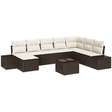 vidaXL 8-delni vrtni kavčni set z blazinami siva poli ratan, (22091499) | Shoptok.si