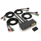 DP KVM USB svič CKL-64DP 4-portni DisplayPort sa kablovima, 4K x 2K @60Hz 4:4:4, izlaz za audio i mikrofon, HDCP, svič mode: hot key / click mouse / push button / wired remote push button