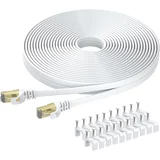 ploščati RJ45 ethernet kabel z pritrdilnimi sponkami – 20 m, 40 gbps / 2000 mhz odprta embalaža