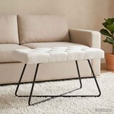  Klupa s gumbastim tkanjem Bijela 80 x 40 x 46 cm Tkanina | Eponuda.com