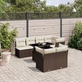 vidaXL 8-dijelni set vrtnih sofa s jastucima smeđi od poliratana | shoptok.hr