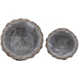  Košarica za saksije s pohranom 2 pcs Siva Lacak ratan | shoptok.hr