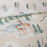 Catherine Lansfield Flanelska posteljina za krevet za jednu osobu u prirodnoj boji 135x200 cm Brushed Christmas Deer &amp;ndash; Slike