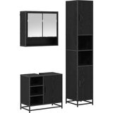 vidaXL set namještaja za kupaonicu 3 pcs crni hrast konstruirano drvo | shoptok.hr