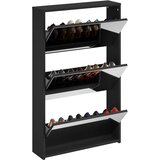 Ormarić za cipele s ogledalom, 3-slojni, crni, 63x17x102,5 cm | Eponuda.com