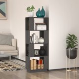 vidaXL knjižna omara/pregrada siva 51x25x132 cm trdna borovina Cene
