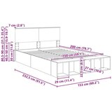  Okvir za krevet s policom Siva Sonoma 150 x 200 cm - Sivi hrast sonoma 150 x 200 cm | shoptok.hr