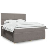 vidaXL Krevet s oprugama i madracem smeđesivi 180x200 cm tkanina | shoptok.hr