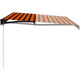 Tenda na ručno uvlačenje LED 450 x 300 cm narančasto-smeđa Slike