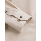 Ombre Men's REGULAR FIT cotton shirt with buttoned pockets - cream | Shoptok.si