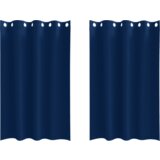 VidaXL Zavjese sa zavjesama 2 pcs Tamno plava 175 x 140 cm Poliester VidaXL Zavjese sa zavjesama 2 pcs Tamno plava 175 x 140 cm Poliester Slike