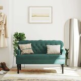  Klupa s naslonom tamnozelena 119 5 x 64 5 x 75 cm baršunasta | shoptok.hr
