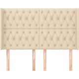  Uzglavlje s ušima krem 147x16x118/128 cm od tkanine | shoptok.hr