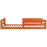 vidaXL Posteljni okvir brez vzmetnice voščeno rjav 70x140 cm borovina | Shoptok.si