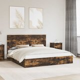 Krevet s od storage s uzglavljem Dimljeni hrast 180 x 200 cm | Eponuda.com