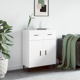 vidaXL Komoda bela 69,5x34x90 cm inženirski les | Shoptok.si