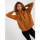 Fashion Hunters Light brown basic RUE PARIS kangaroo sweatshirt Cene