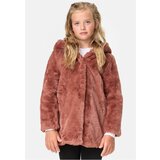 Urban Classics Kids teddy girl's hooded darkrose coat Cene