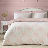 Catherine Lansfield Rožnata posteljnina za zakonsko posteljo 200x200 cm Pretty Bows – | Shoptok.si