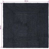  Tepisi za područja Četvrtasti Tamnosiva 160 x 160 cm Juta | Eponuda.com