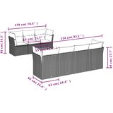  8-dijelni set vrtnih sofa od poliratana s jastucima bež | shoptok.hr