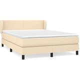  Krevet s oprugama i madracem krem 140 x 190 cm od tkanine | shoptok.hr