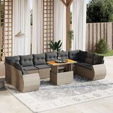 vidaXL 11-dijelni set vrtnih sofa od poliratana s jastucima sivi | shoptok.hr