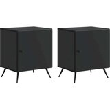  Noćni ormar 2 pcs Crna 43 x 34 5 x 50 cm Konstruirano drvo | shoptok.hr