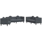 vidaXL 3-dijelni set sofa s jastucima tamnosivi baršunasti | shoptok.hr