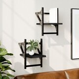 Maison Chic 2 kosi Stenske Police - Viseče police s prečkami črne 20x25x30 cm, (21793854) | Shoptok.si
