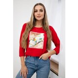 Kesi Blouse with 3D Bird red graphics | shoptok.hr