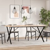  Blagovaonski stol X-oblika 180x90x75 cm od borovine i čelik | shoptok.hr