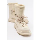 LuviShoes Women's Weld Beige Skin Snow Boots