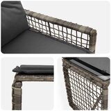  Set vanjskog namještaja s jastukom 5 pcs Sivi - siva i tamnosiva 2x pojedinačna stolica + 2x bar stolica + 1x stol | shoptok.hr