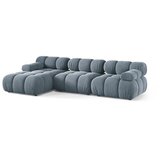 Micadoni Siva žametna kotna sedežna garnitura (levi kot/z ležalnikom) Bellis – | Shoptok.si