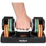 Rebel ACTIVE Podesivi set liveno-gvozdenih bučica sa automatskim sistemom par 2x5 kg korak 1 kg RBA-2334 Slike