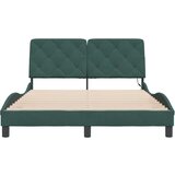 vidaXL Posteljni okvir z LED lučkami temno zelen 120x200 cm žamet, (21086702) | Shoptok.si